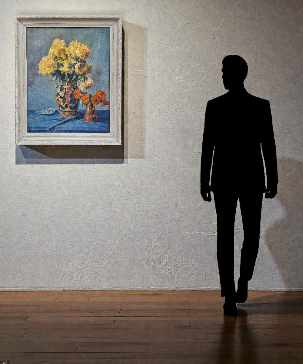 G. Gagneau, Composition With Dahlias And Gerberas -photo-3