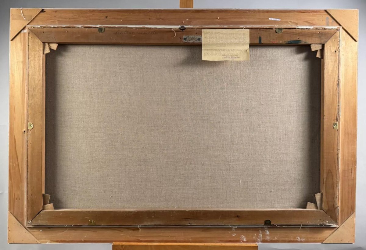 Tableau ancien "Skieurs à Garmisch, Alpspitze"  Début du 20e siècle-photo-8