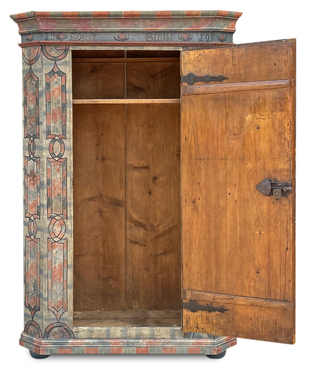 Armoire Peinte Datée 1812 -photo-3