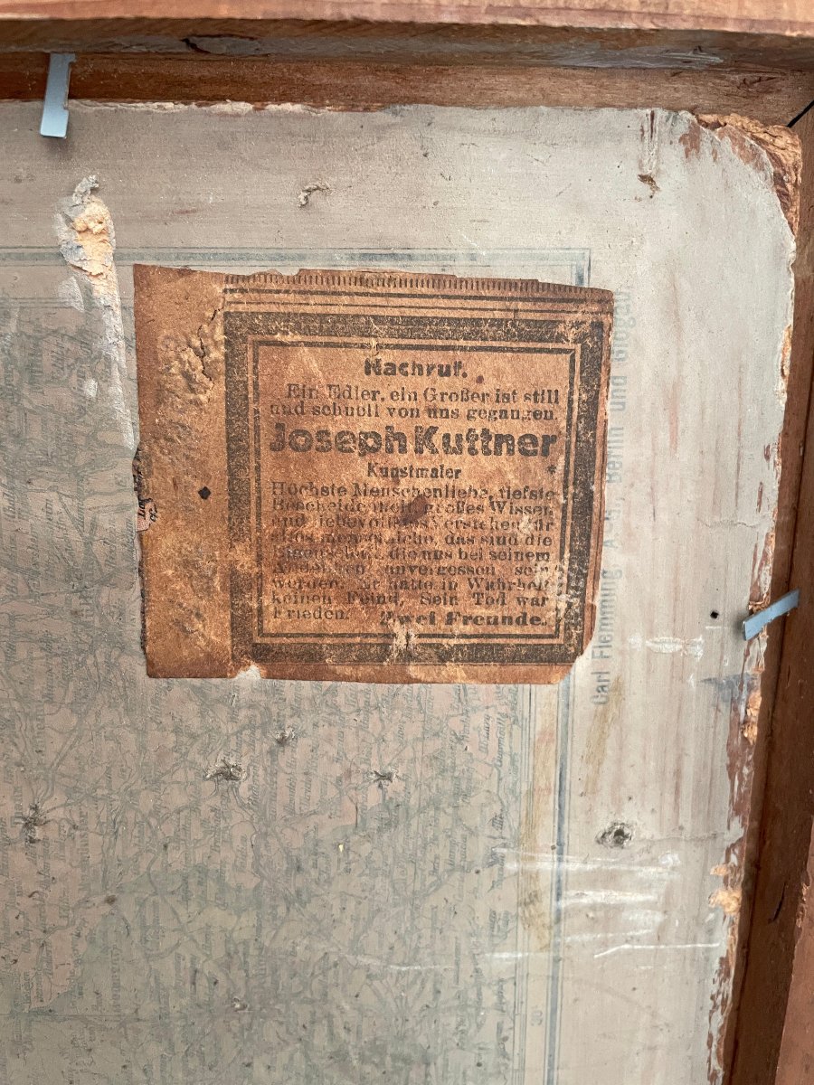 Peinture à l’huile du XXe siècle – Coucher de soleil sur la neige -photo-8