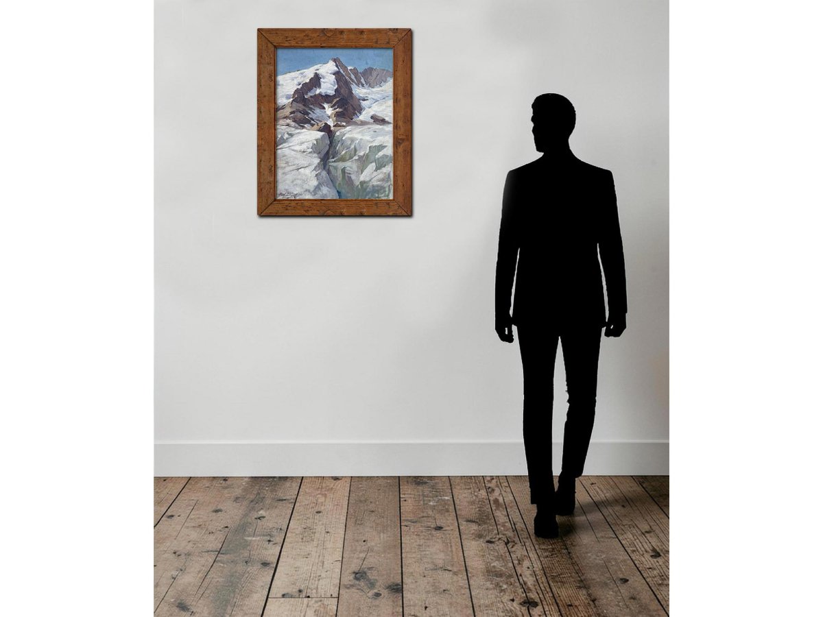 Mont Blanc – Tableau à l’huile sur panneau – Karl Böttner, 1939-photo-2