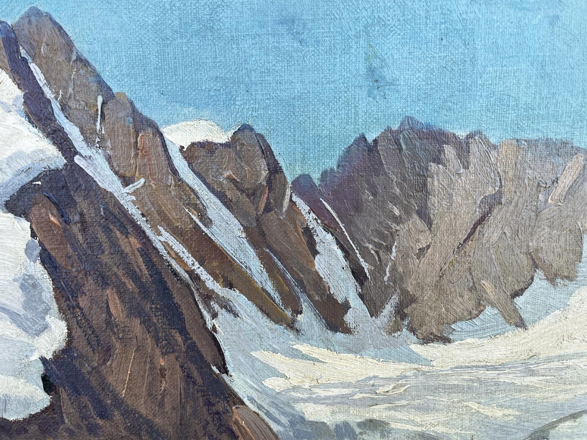 Mont Blanc – Tableau à l’huile sur panneau – Karl Böttner, 1939-photo-4