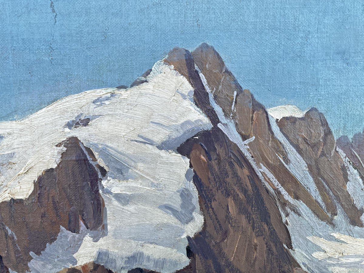 Mont Blanc – Tableau à l’huile sur panneau – Karl Böttner, 1939-photo-5