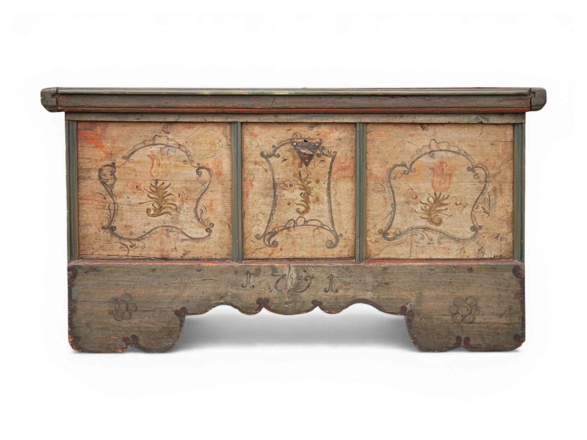 Coffre tyrolien peint, daté de 1791 