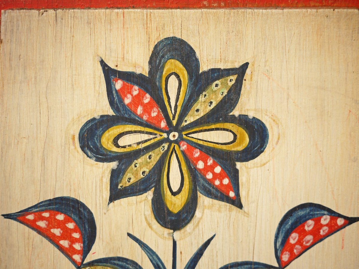 Armoire alpine peinte en bleu, début du XIXe siècle-photo-7