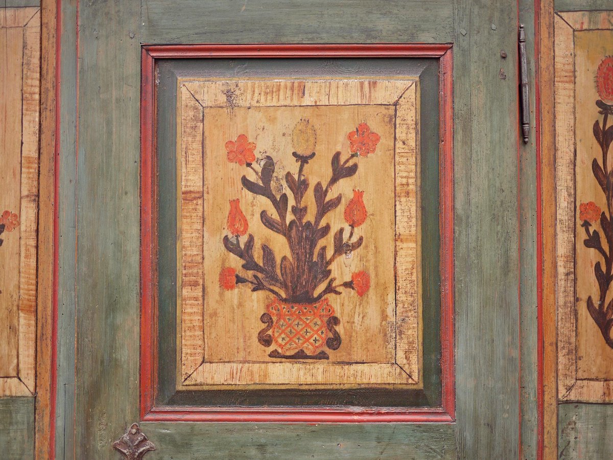 Armoire Peinte Florale Alpine-photo-2