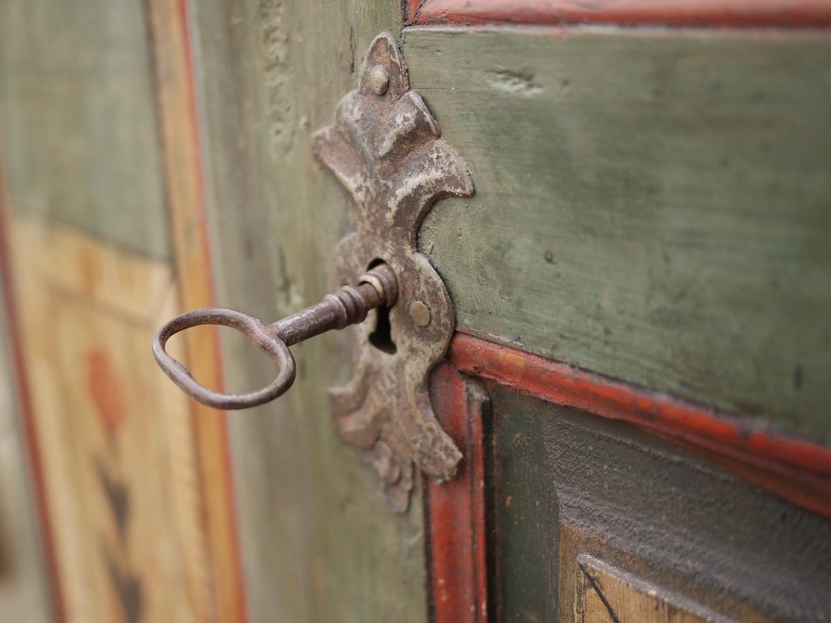 Armoire Peinte Florale Alpine-photo-3
