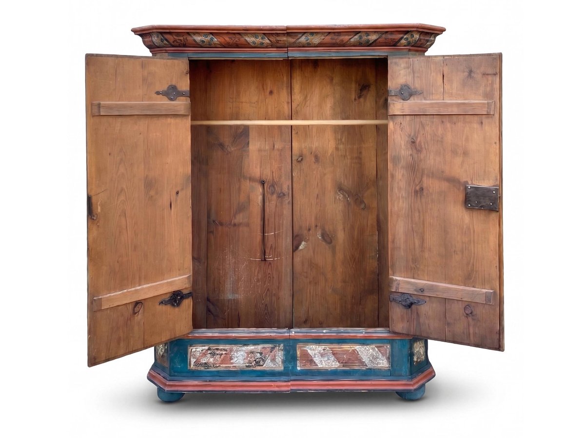 Armoire alpine (tyrolienne) peinte ancienne-photo-3