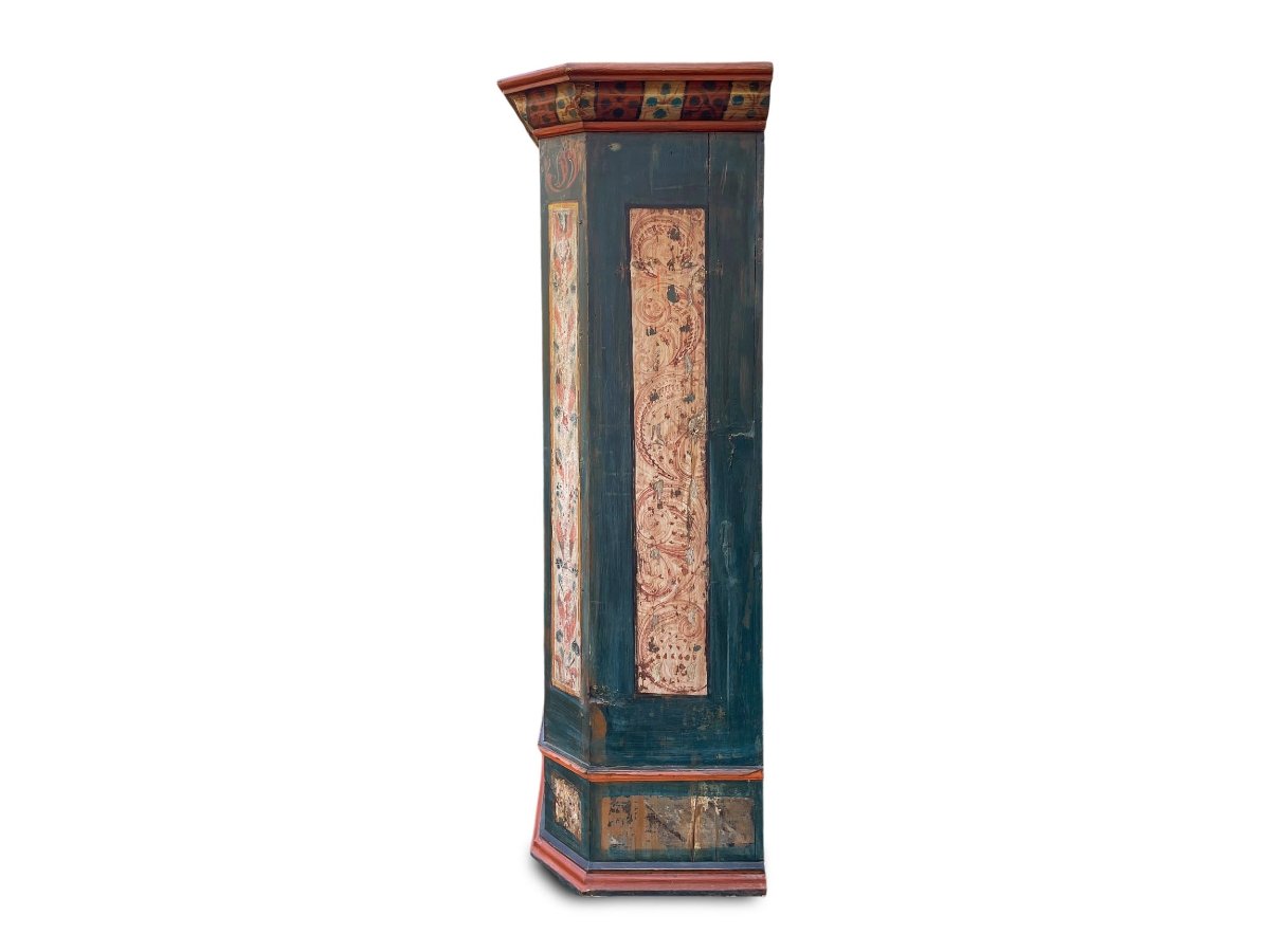 Armoire alpine (tyrolienne) peinte ancienne-photo-4