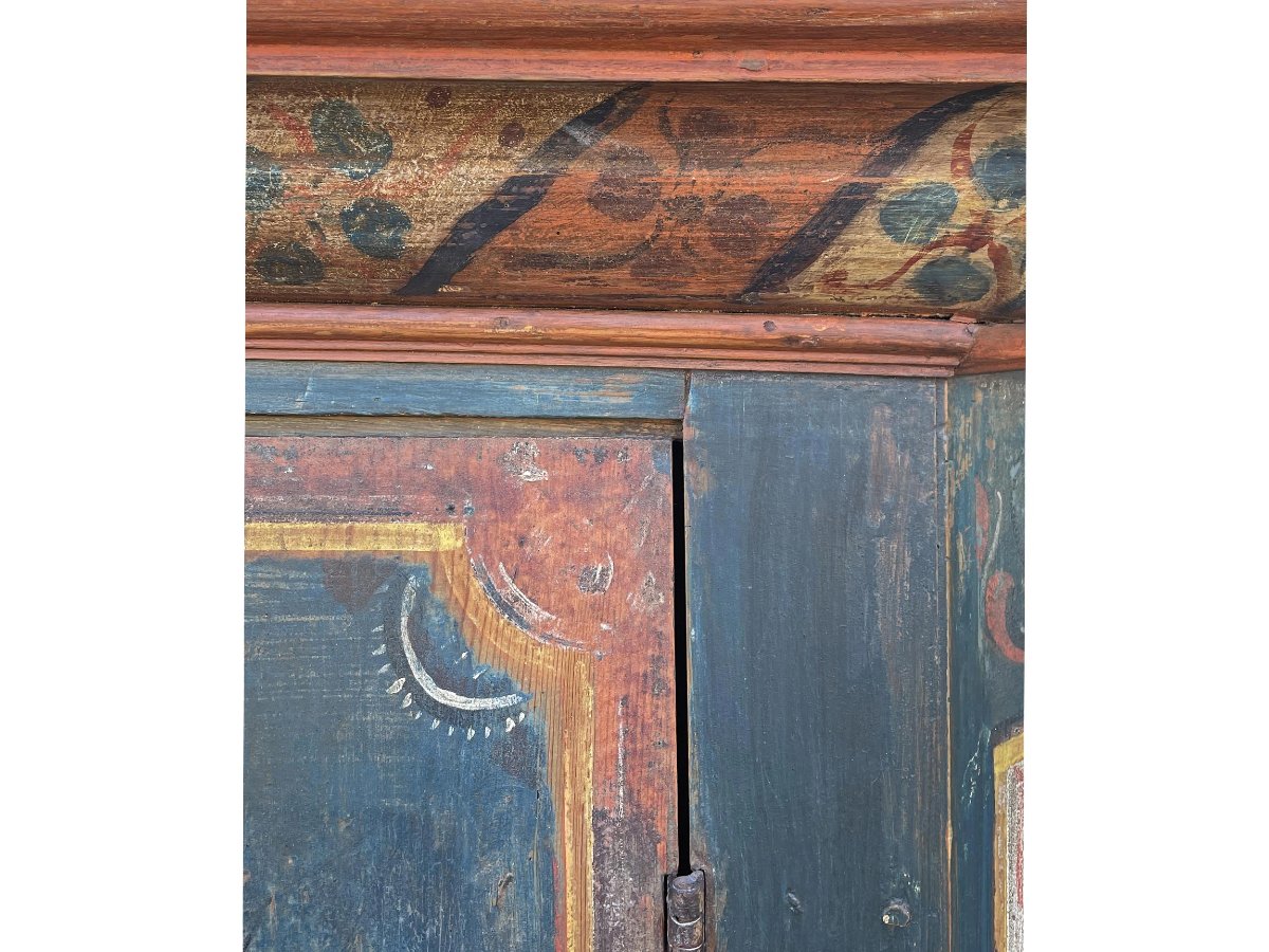 Armoire alpine (tyrolienne) peinte ancienne-photo-2