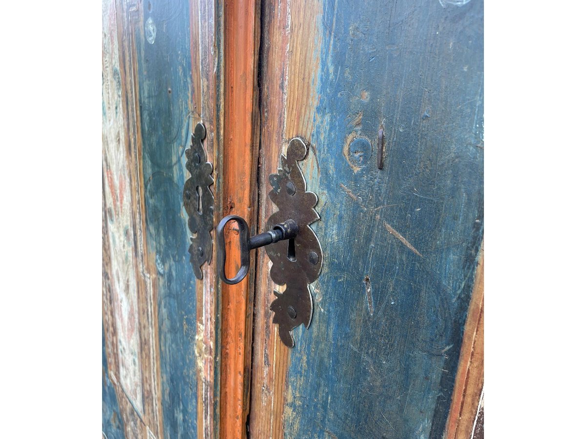 Armoire alpine (tyrolienne) peinte ancienne-photo-6