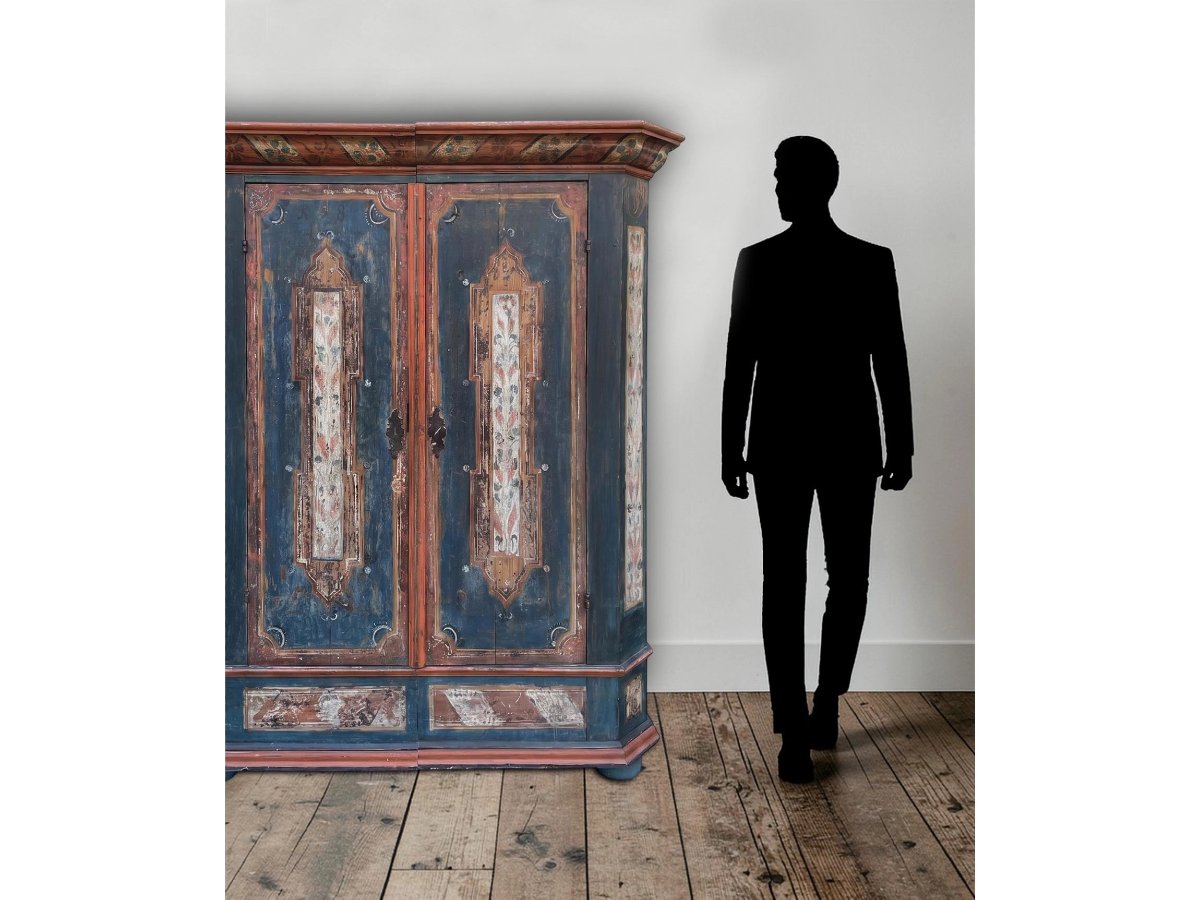 Armoire alpine (tyrolienne) peinte ancienne-photo-7