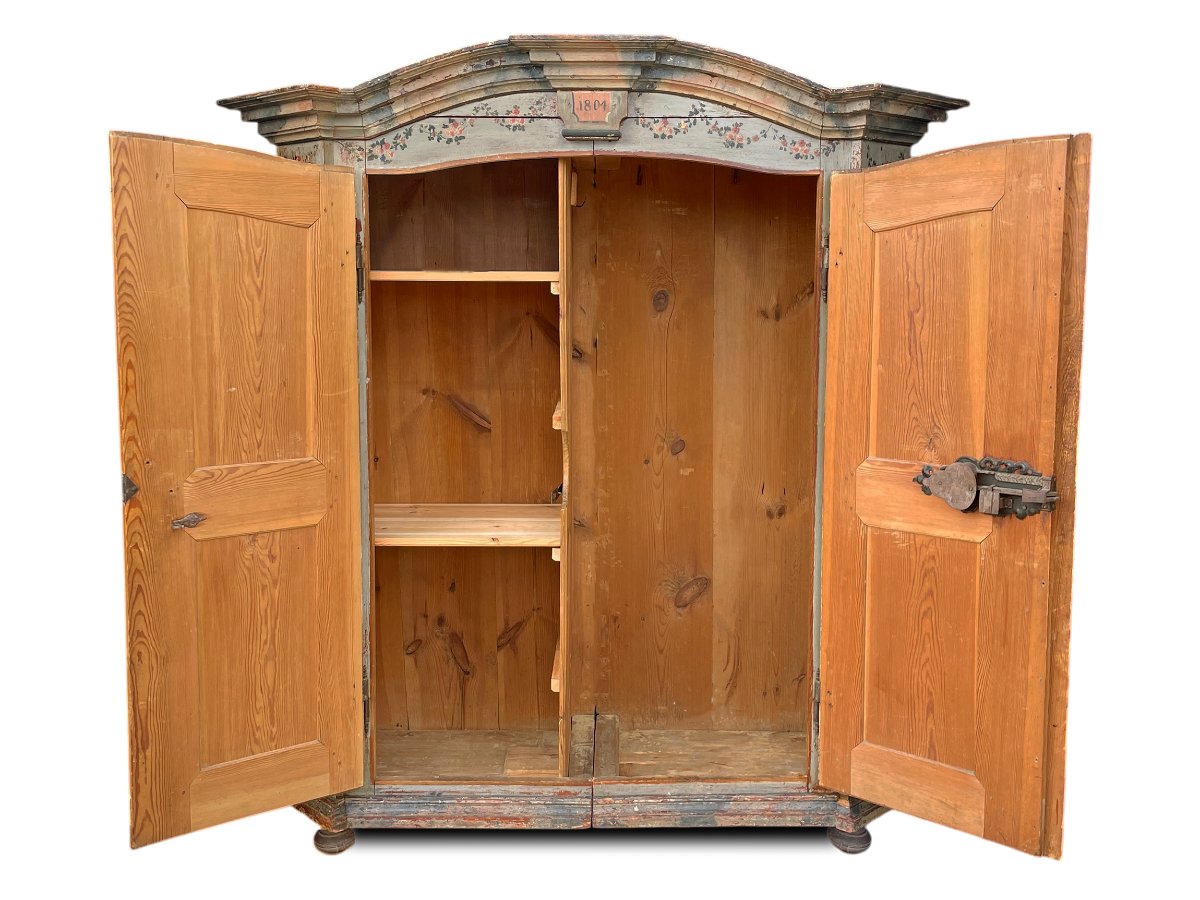 Armoire à deux portes peinte, datée 1804-photo-3