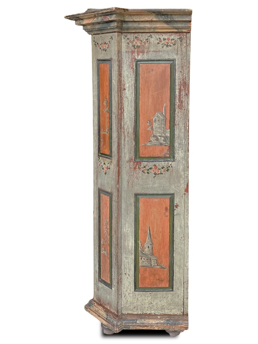 Armoire à deux portes peinte, datée 1804-photo-4