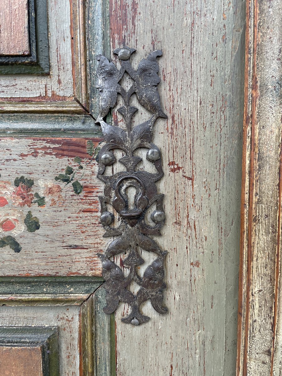 Armoire à deux portes peinte, datée 1804-photo-4
