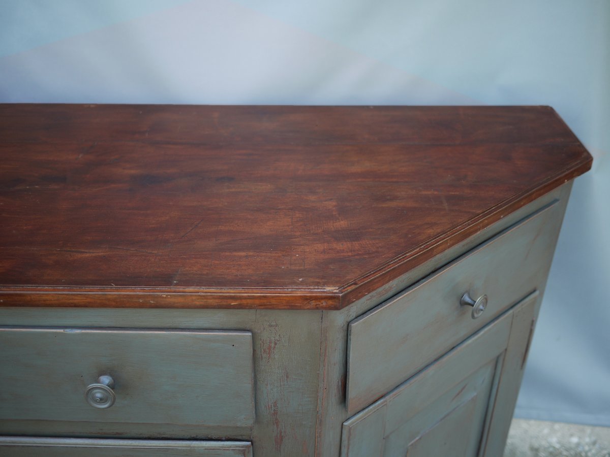 Antique Italian Four-door Painted Sideboard-photo-3