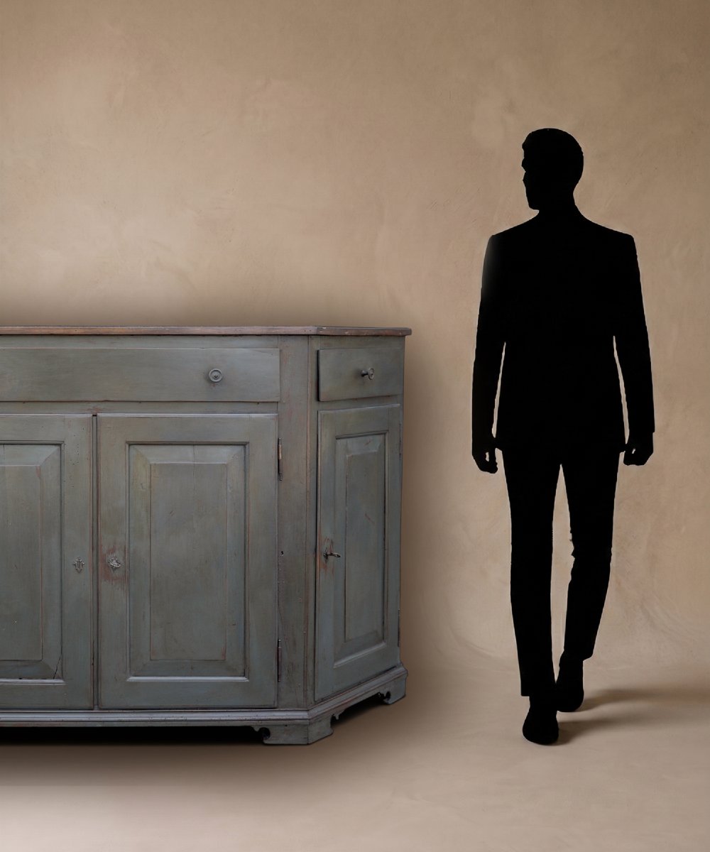 Antique Italian Four-door Painted Sideboard-photo-7