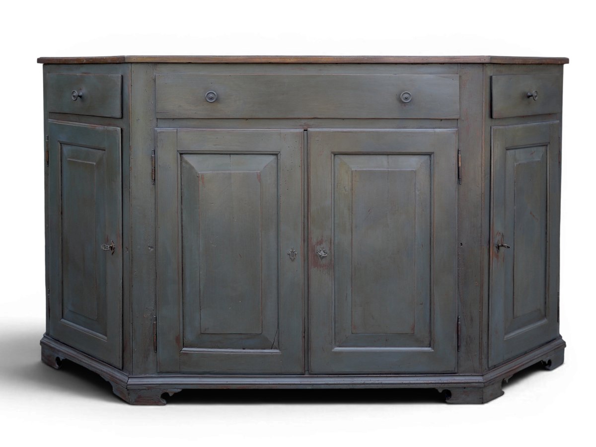 Antique Italian Four-door Painted Sideboard