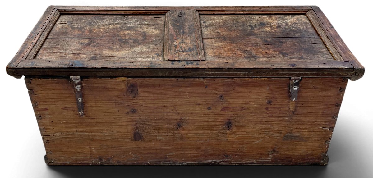 Coffre en bois de sapin peint, daté 1773-photo-6