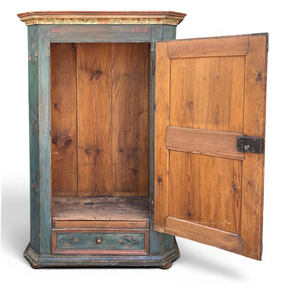 Armoire peinte Tyrolienne datée de 1801-photo-4