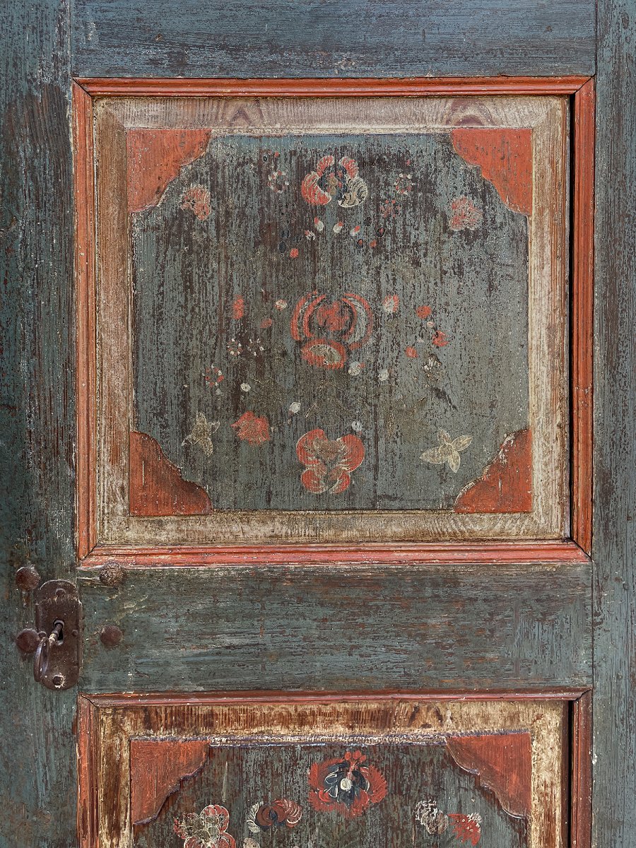 Armoire peinte Tyrolienne datée de 1801-photo-1