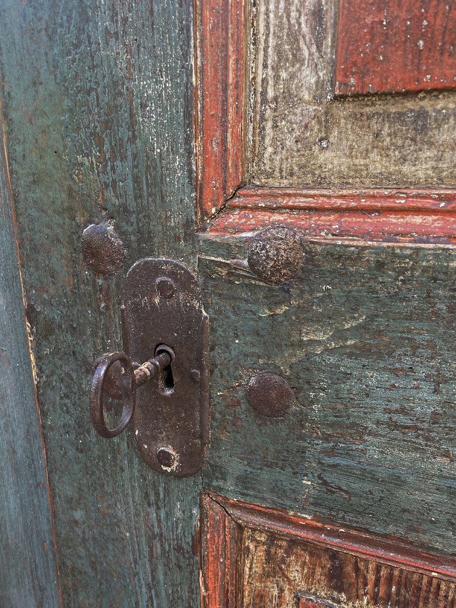Armoire peinte Tyrolienne datée de 1801-photo-3