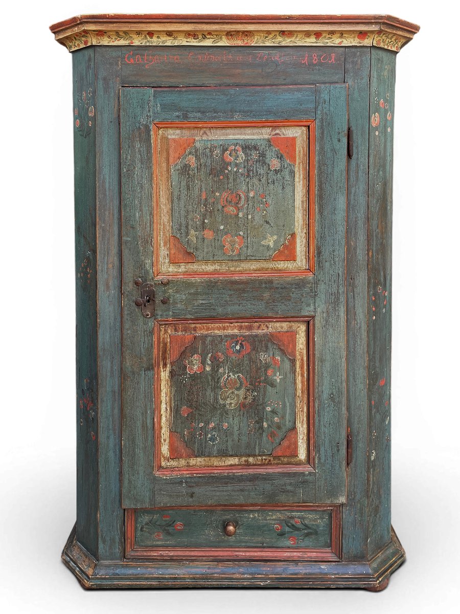 Armoire peinte Tyrolienne datée de 1801