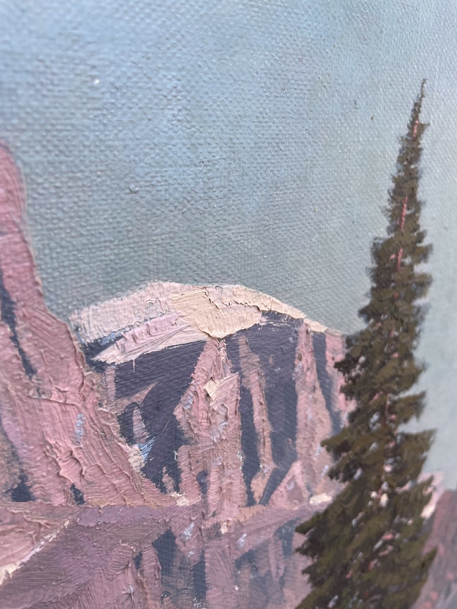 Crozzon Di Brenta, Oil On Canvas, Ca. 1930, Old Master Paintings-photo-1