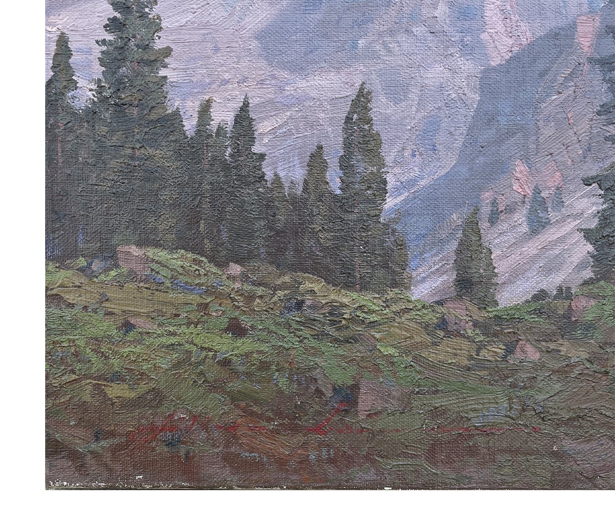 Crozzon Di Brenta, Oil On Canvas, Ca. 1930, Old Master Paintings-photo-4