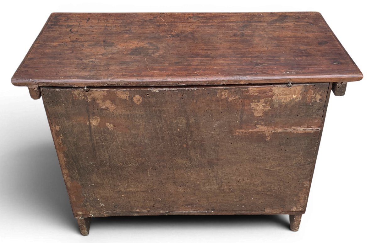 Chest With A Curved Front In Walnut And Oak-photo-7