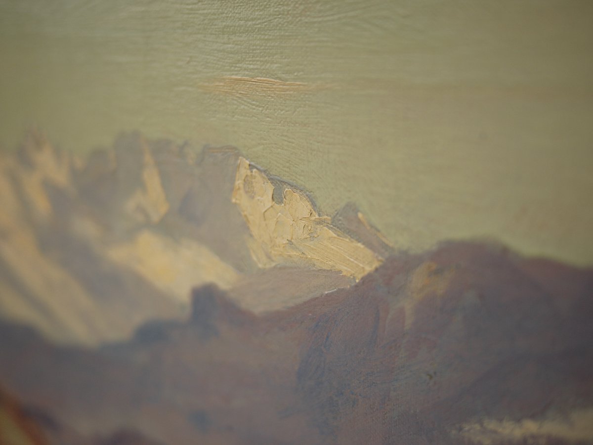 Summer Alpine Landscape - Oil On Canvas -photo-3