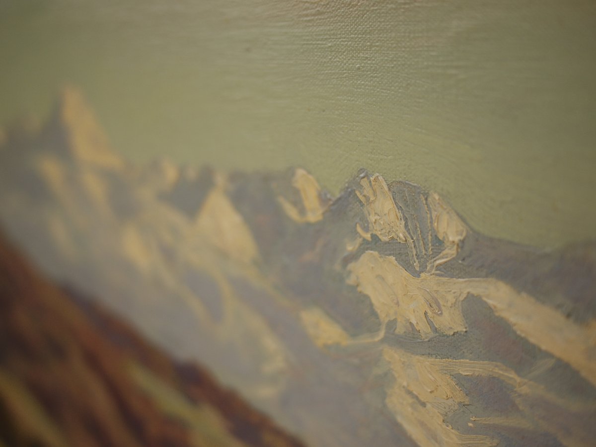 Summer Alpine Landscape - Oil On Canvas -photo-4