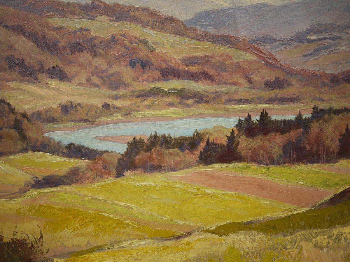 Summer Alpine Landscape - Oil On Canvas -photo-2