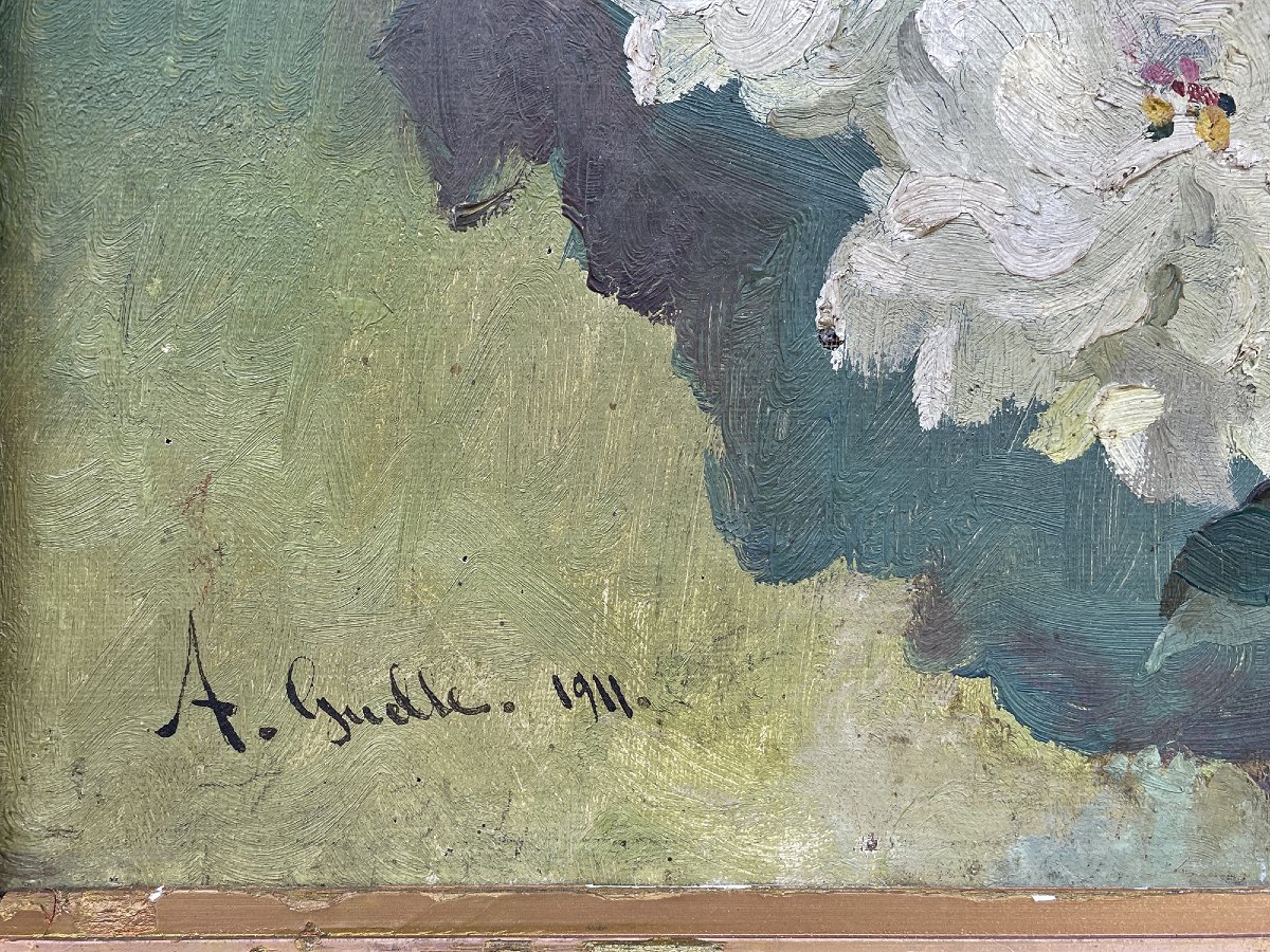 Jardin fleuri - Alexandre Guelle - 1911 - huile sur toile -photo-2