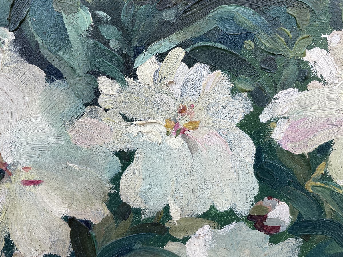 Jardin fleuri - Alexandre Guelle - 1911 - huile sur toile -photo-3