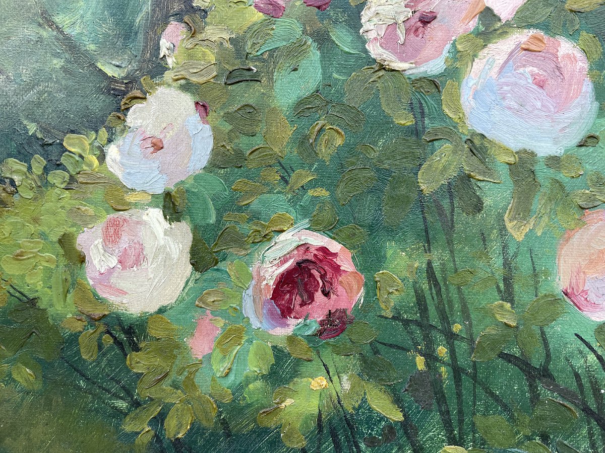 Jardin fleuri - Alexandre Guelle - 1911 - huile sur toile -photo-2