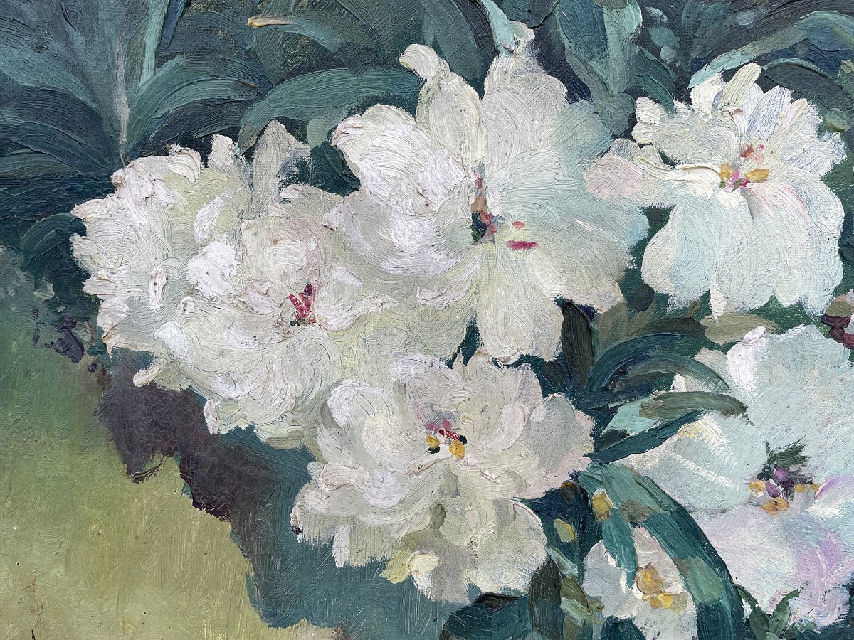 Jardin fleuri - Alexandre Guelle - 1911 - huile sur toile -photo-3