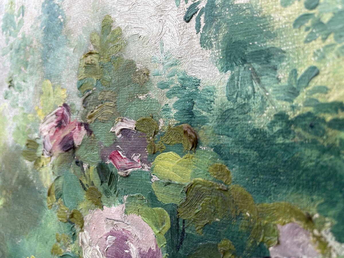Jardin fleuri - Alexandre Guelle - 1911 - huile sur toile -photo-5