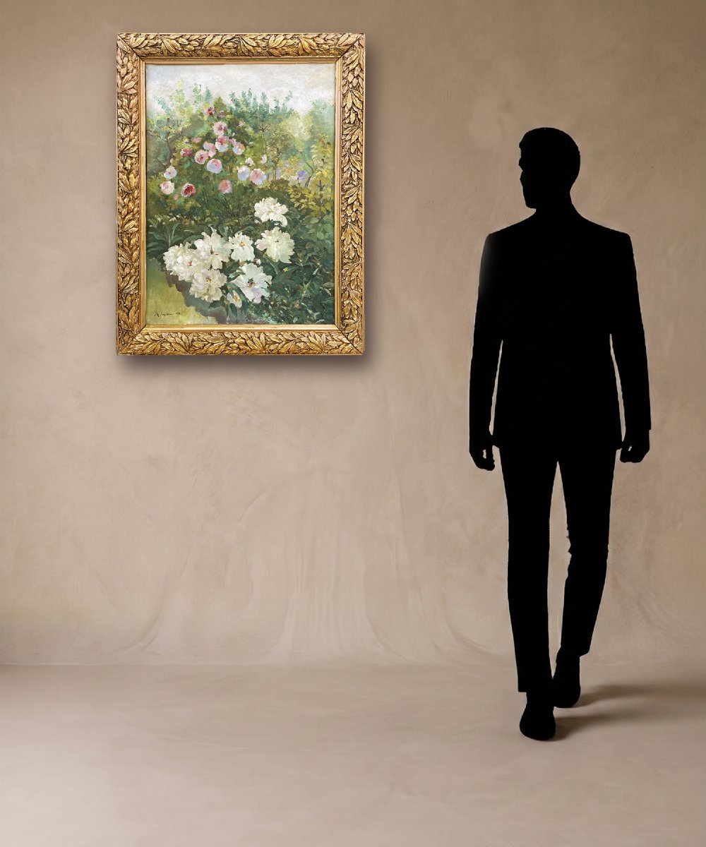 Jardin fleuri - Alexandre Guelle - 1911 - huile sur toile -photo-6