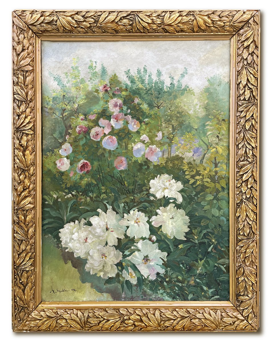 Jardin fleuri - Alexandre Guelle - 1911 - huile sur toile 