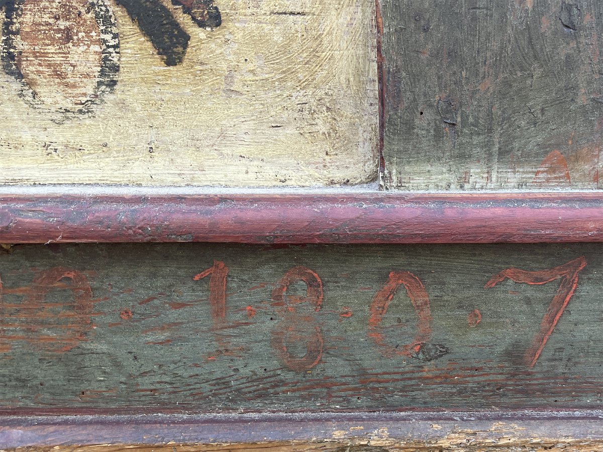 Coffre Tyrolien Peint daté de 1807 -photo-1