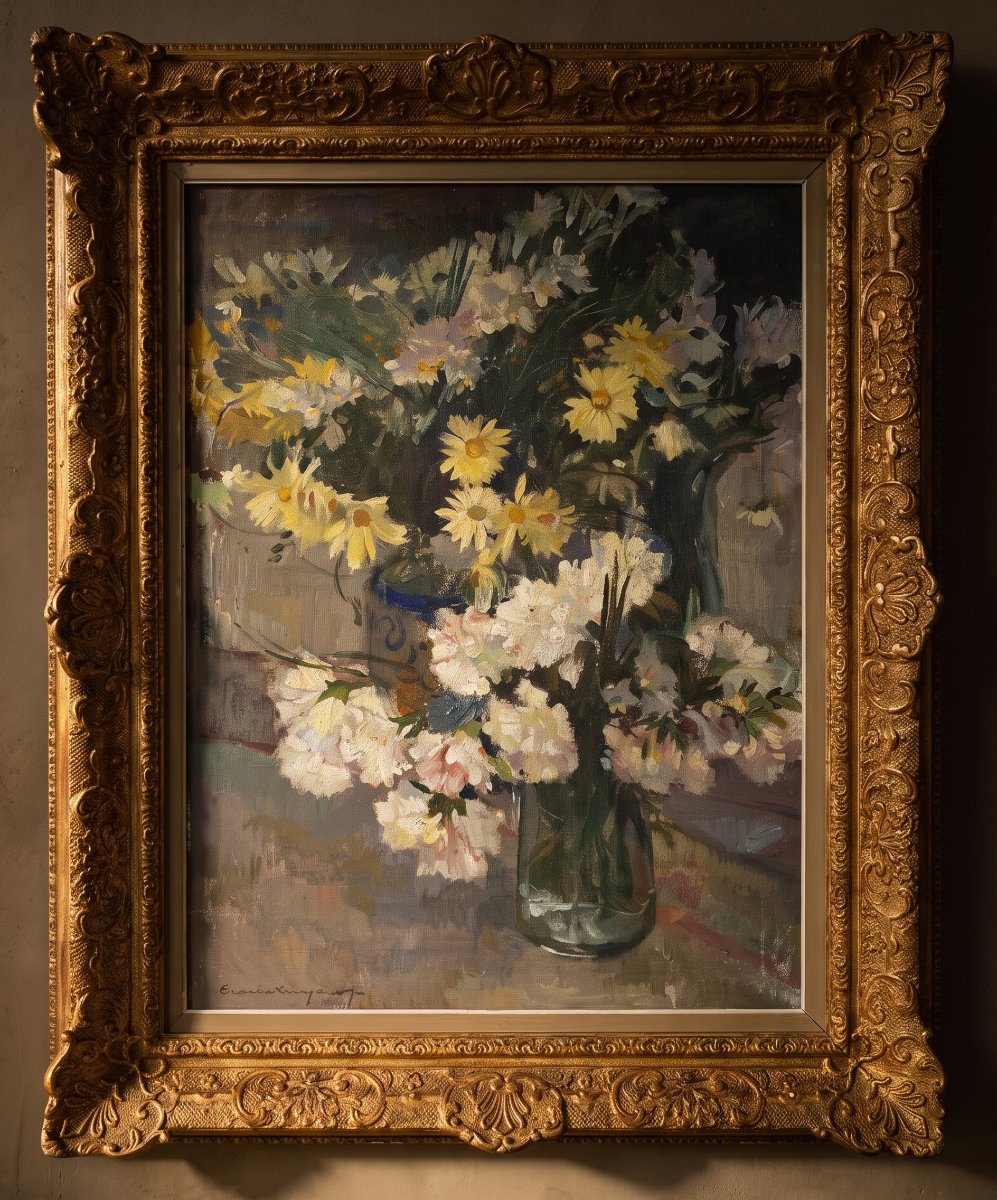 Nature Morte aux Marguerites et Œillets - Charles Swyncop-photo-1