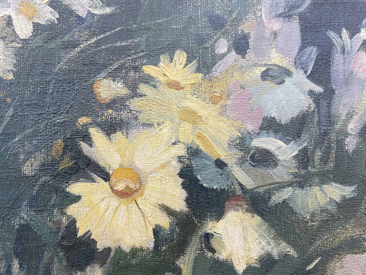Nature Morte aux Marguerites et Œillets - Charles Swyncop-photo-5