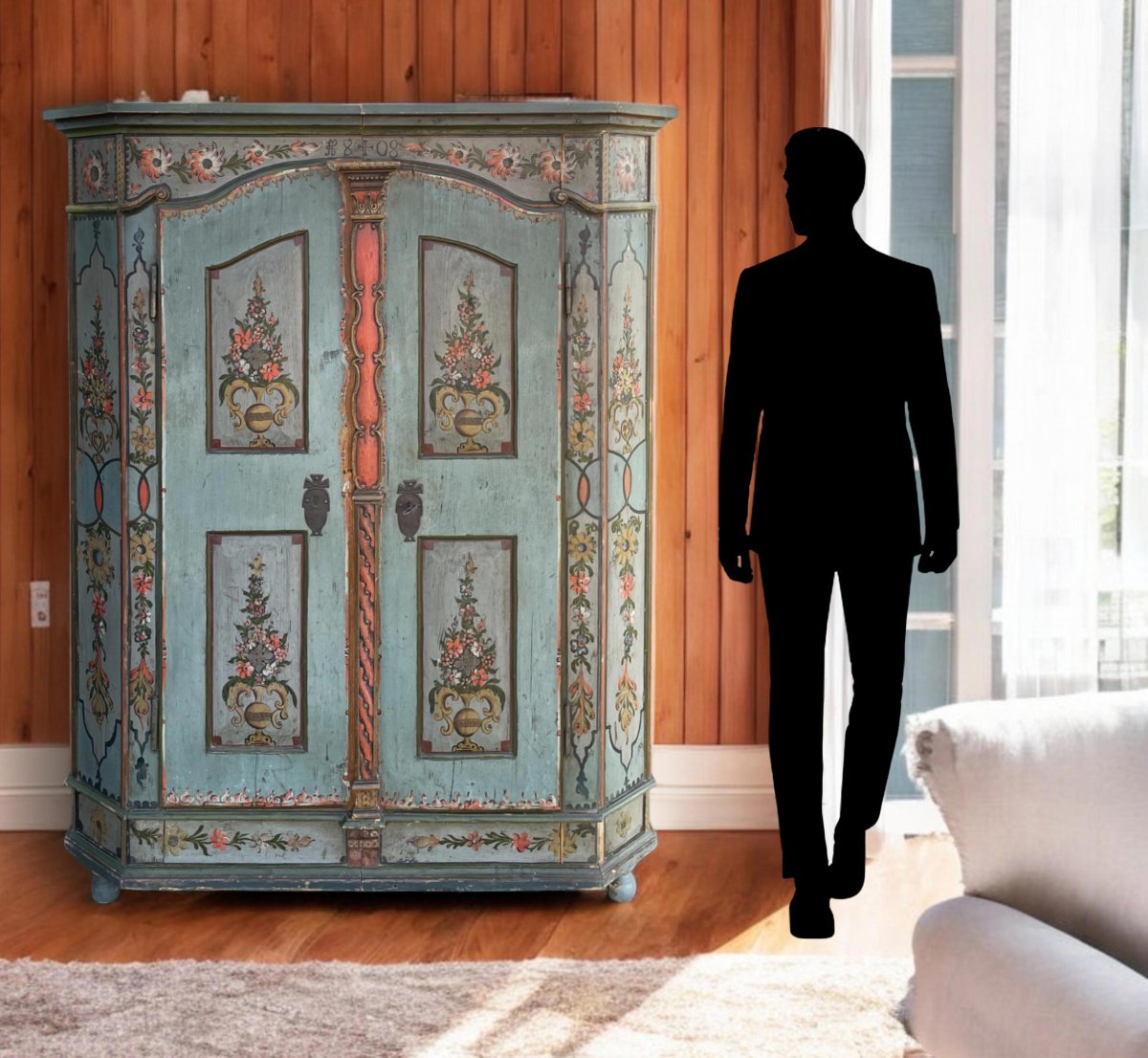Painted Cabinet Dated 1808-photo-8