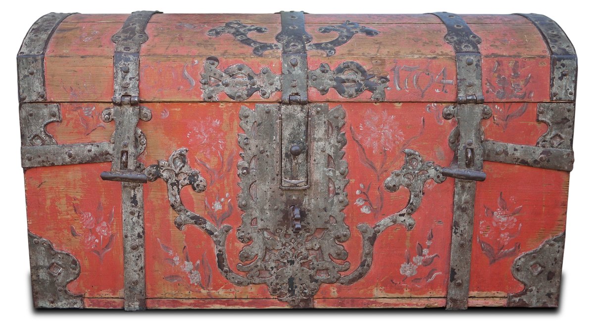 Painted Chest Dated 1704-photo-2