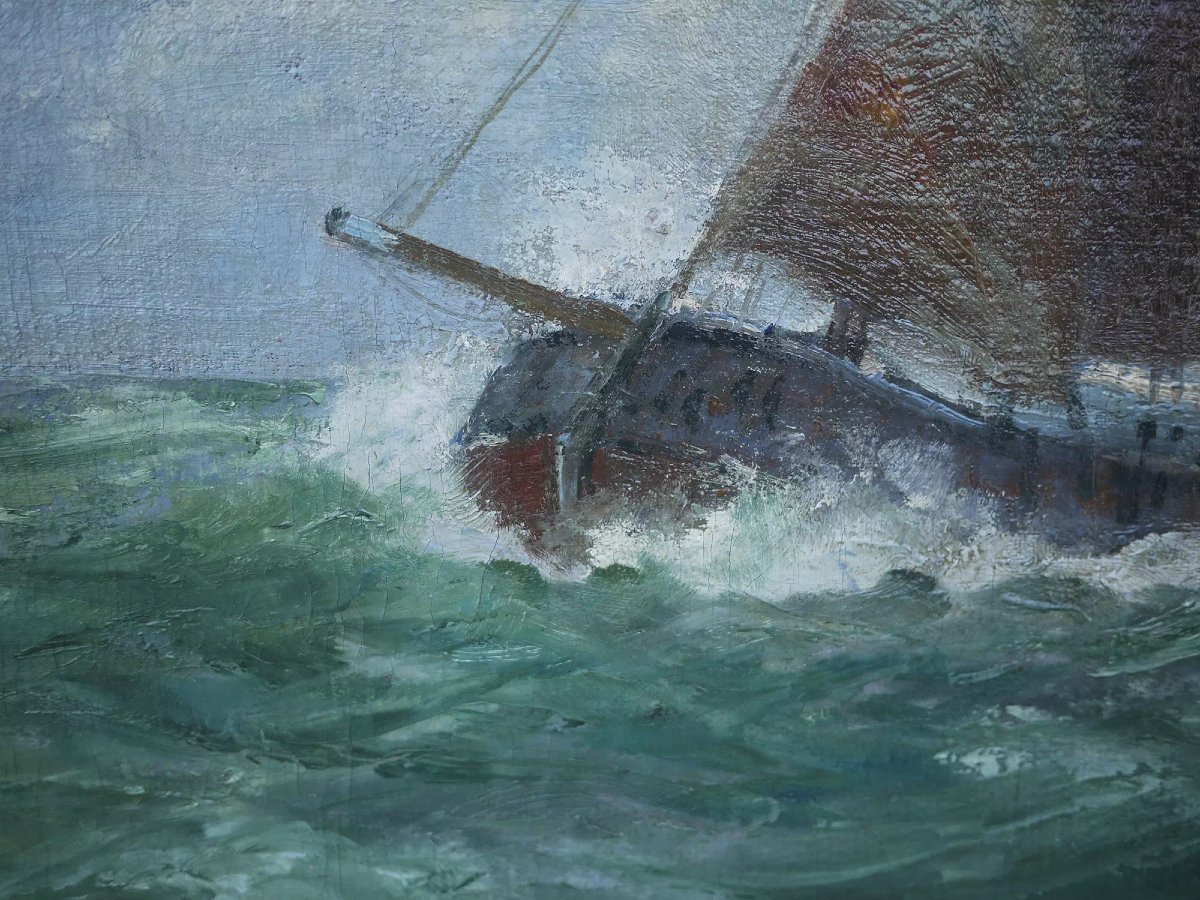 Voiliers en mer par gros temps par Alexander Essfeld -photo-3
