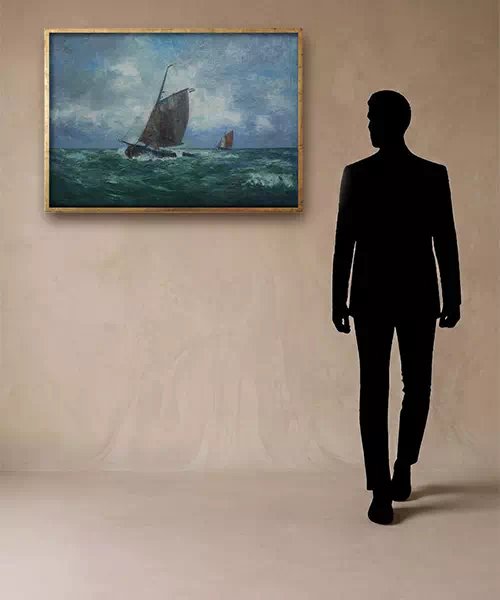 Voiliers en mer par gros temps par Alexander Essfeld -photo-7