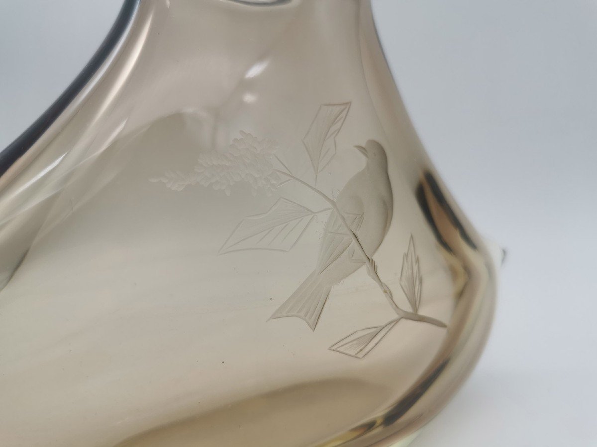 Smoked Bohemian Glass Vase-photo-2