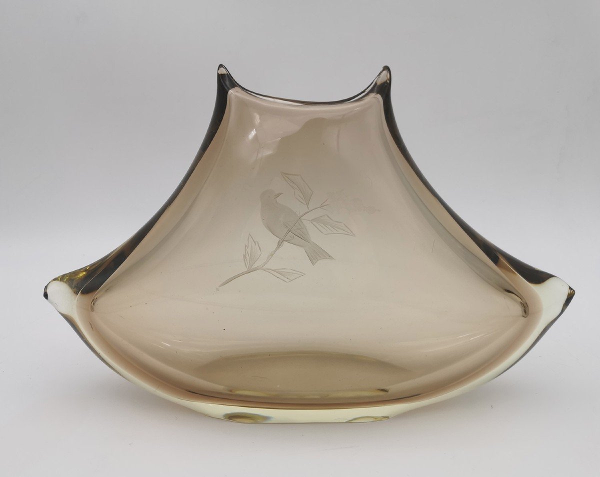 Smoked Bohemian Glass Vase-photo-4