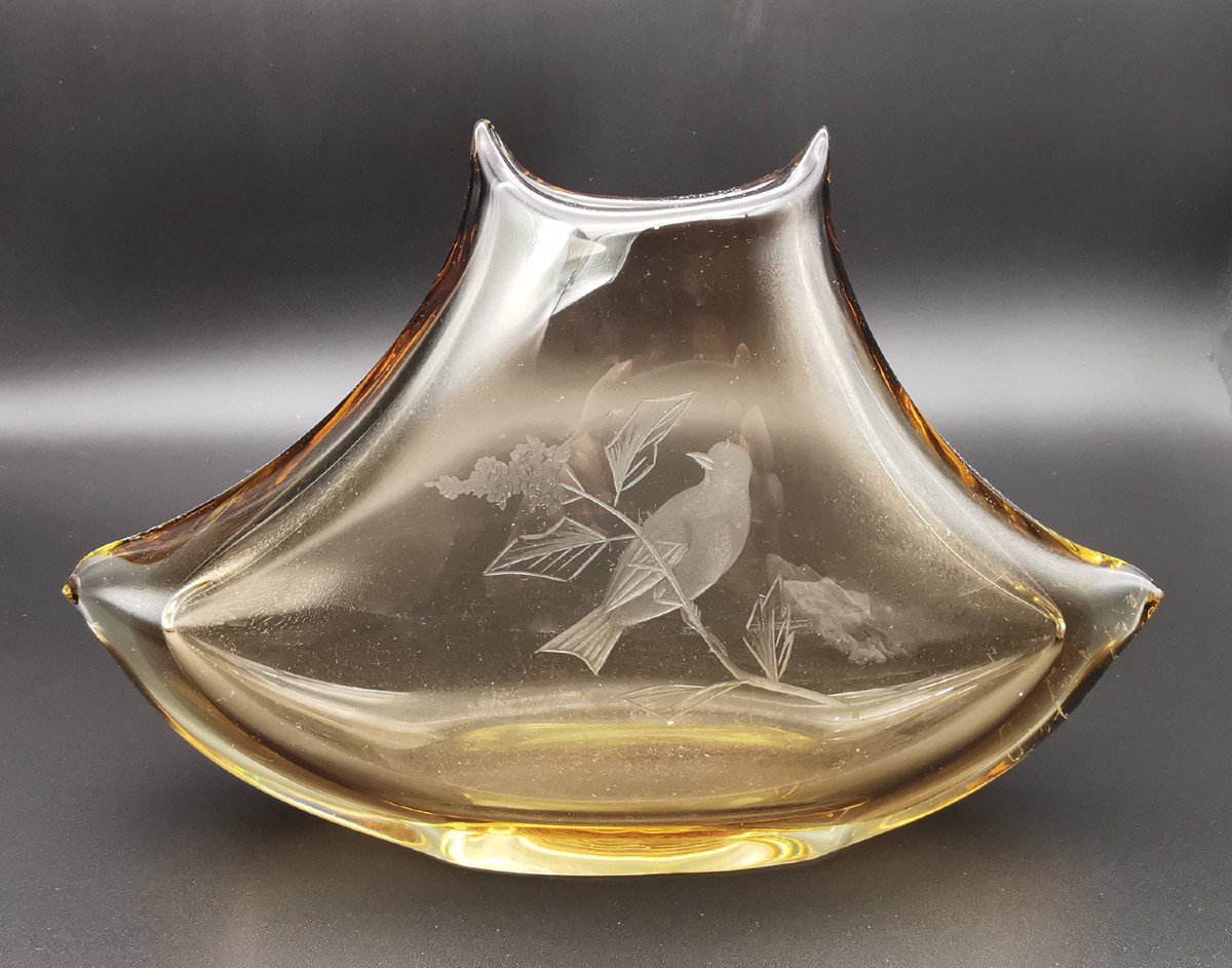Smoked Bohemian Glass Vase